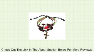 Vintage Cross Pendant Wood Beads Leather Bracelet Review