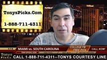 South Carolina Gamecocks vs. Miami Hurricanes Free Pick Prediction Independence Bowl NCAA College Football Odds Preview 12-27-2014