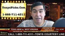West Virginia Mountaineers vs. Texas A M Aggies Free Pick Prediction Liberty Bowl NCAA College Football Odds Preview 12-29-2014