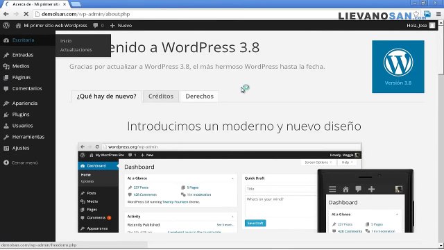 Tutorial de Wordpress desde cero 2014 Video 5 Barra de herramientas
