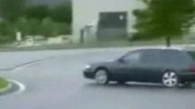 Drifting with an Audi on a Roundabout