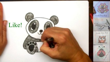 How to draw a cartoon baby panda easy   for kids