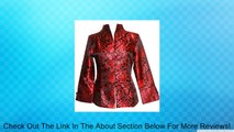 511 ORIENTAL ASIAN CHINESE MANDARIN SILK BROCADE JACKET -RED/BLACK - S Review