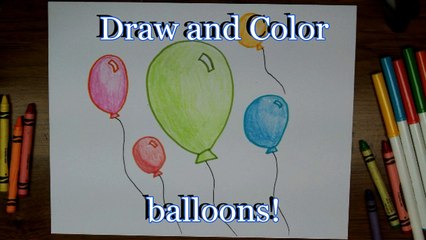How to draw easy cartoon balloons, step by step, for kids