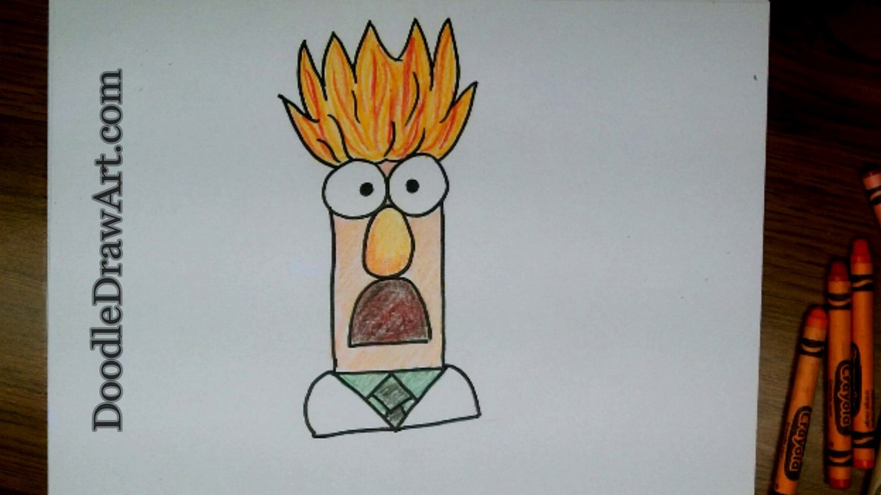 How to draw Beaker from The Muppet Show