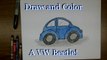 How to Draw a VW Beetle, Bug, Punch Buggy, Slug Bug