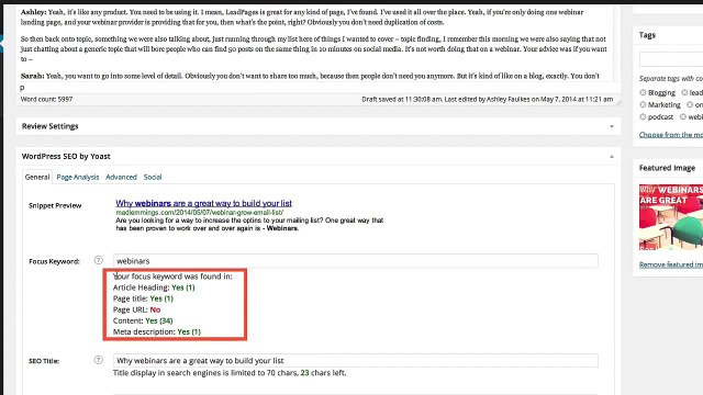 Wordpress SEO by Yoast [Tutorial] How to optimize on page SEO