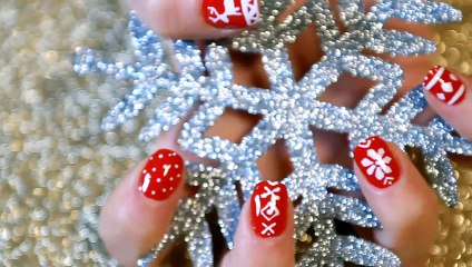 Make Festive Pattern Nails tutorial