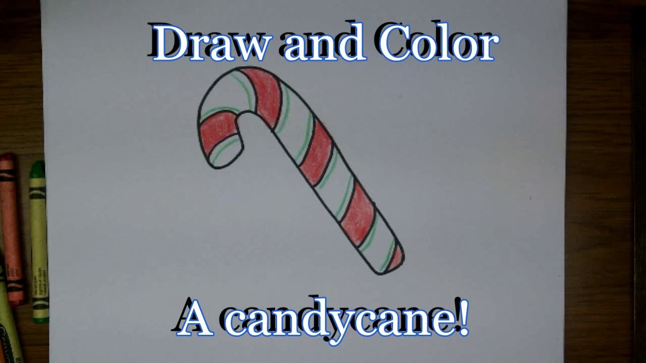 How to draw a cartoon candy cane step by step
