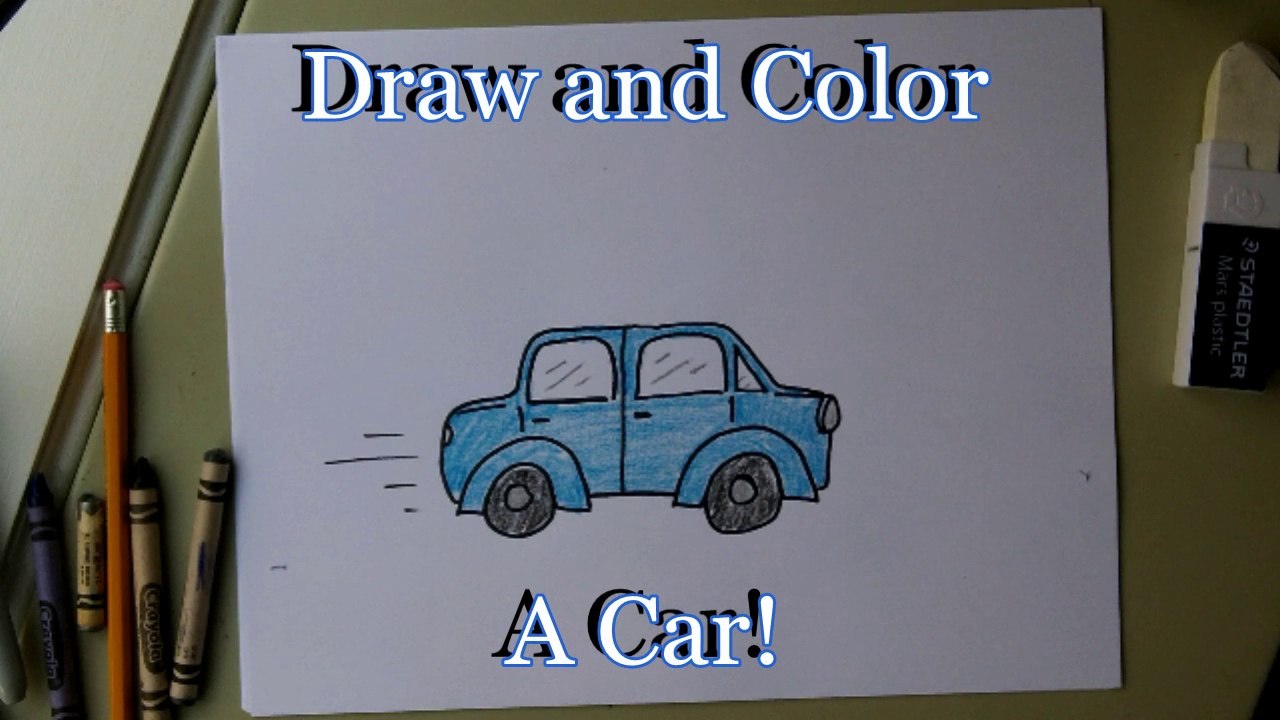 How to draw a car, cartoon drawing tutorial, step by step for kids
