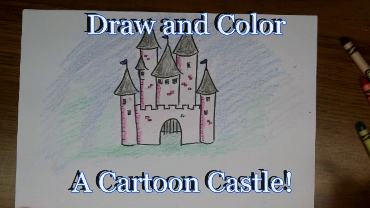 How to draw a cartoon Castle step by step for kids