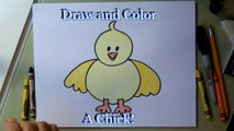 How to draw a chick, cartoon, easy tutorial for kids