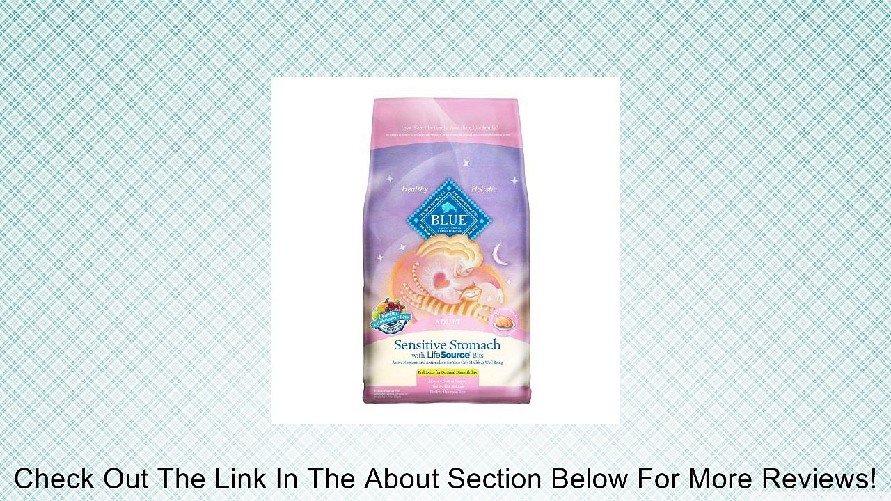 Blue Buffalo Sensitive Stomach Formula for Adults Dry Cat Food, 15-Pound Review