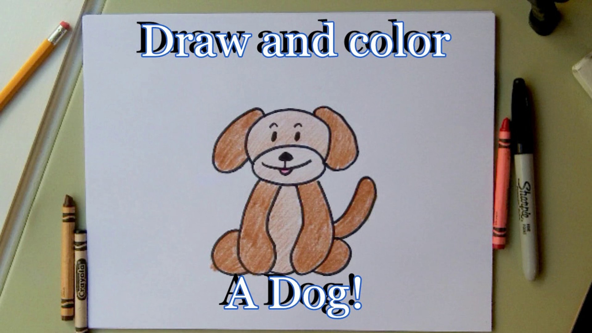 How to draw a cartoon dog, step by step for kids, easy - video Dailymotion