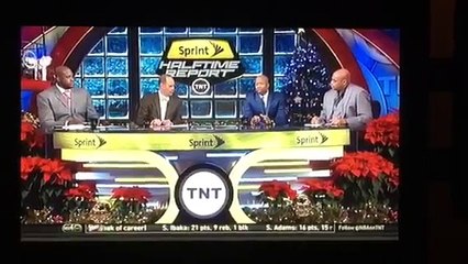 Shaq crashes into Christmas Tree