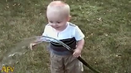 Cute Baby Trying To Drink Water