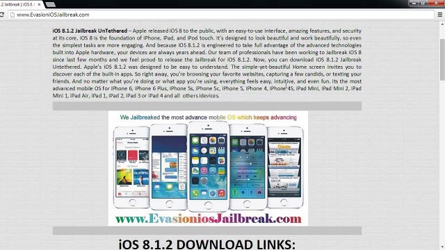 Evasion ios 8.1.2 Jailbreak UNTETHERED released jailbreak through ios 8.1.2