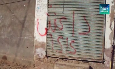 ISIS  wall chalking in Larkana