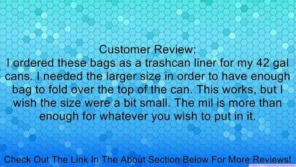 Trash Bag 25 CLEAR Large X-HEAVY Duty 38x58 Drum Liner 55 Gal 2.5 mil Body Bag Review