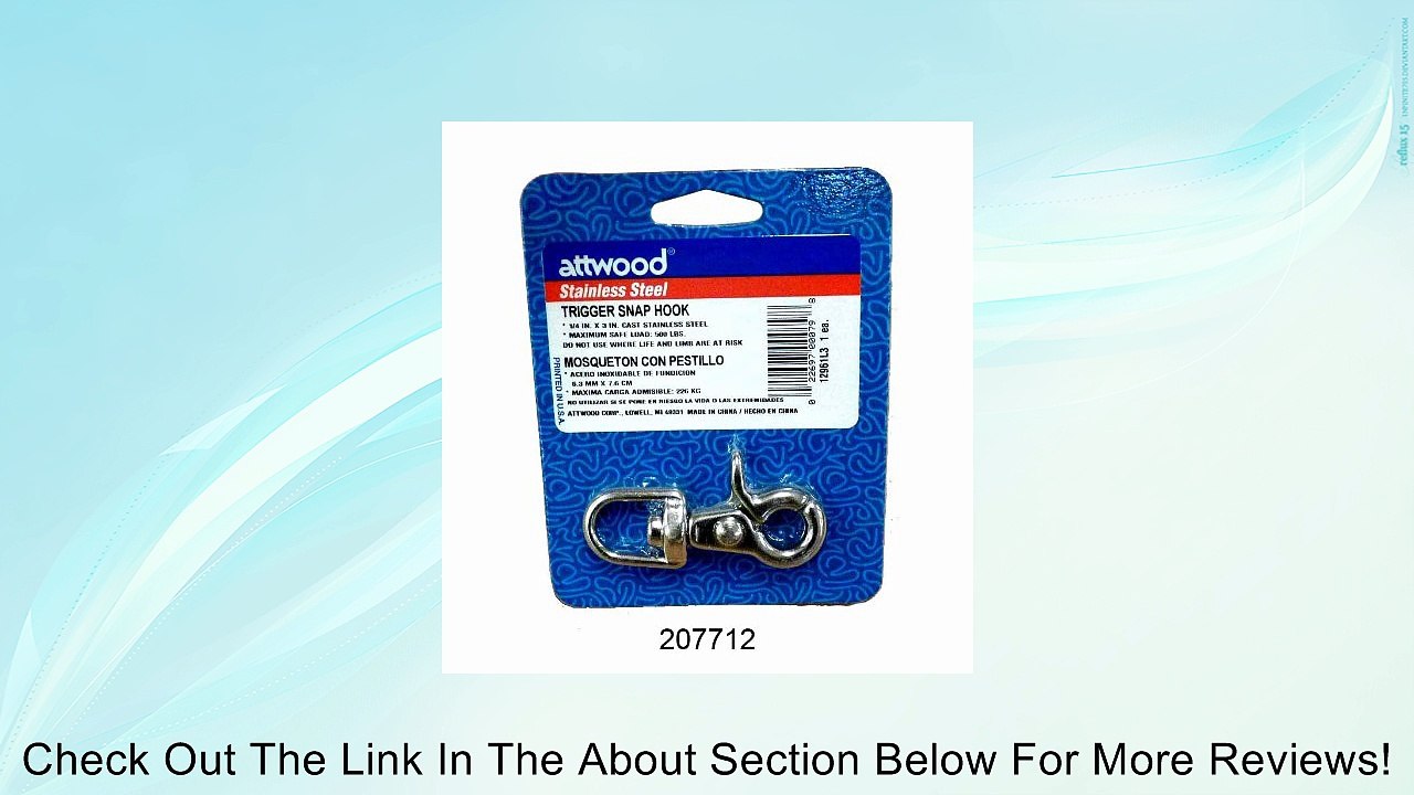 Trigger Snap Hook, w/ Swivel Eye, 1/2 X 2-3/4" Review