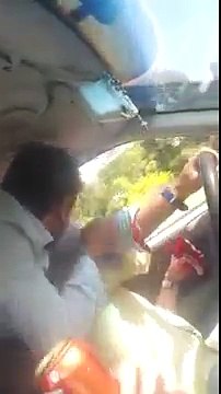 Dumb guy completely drunk driving a car... So dangerous!