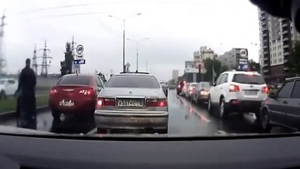 Aggressive Driver Regrets His Road Rage Decision