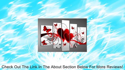 Hand-painted Wood Framed Oil Wall Art Red Flower Love Butterfly Home Decoration Abstract Landscape Oil Painting on Canvas 5pcs/set Review