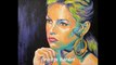 Portrait peinture acrylique brigitte bardot par l'artiste Olivier Boutin Art Style