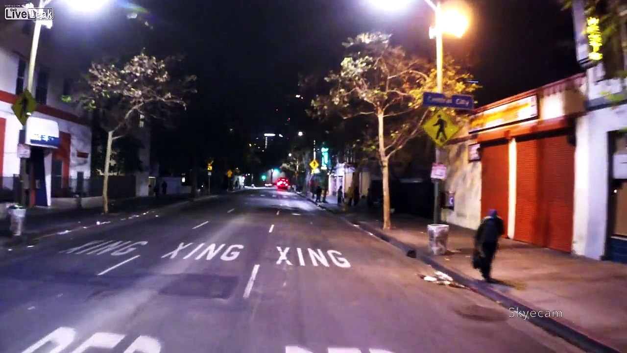 Flying a drone round Skid Row