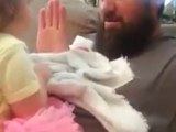 Daughters Reaction When Her Dad Shaves His Beard