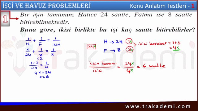 İşçi Havuz Problemleri Konu Anlatımı Video Ders 01