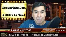 Detroit Pistons vs. Indiana Pacers Free Pick Prediction NBA Pro Basketball Odds Preview 12-26-2014