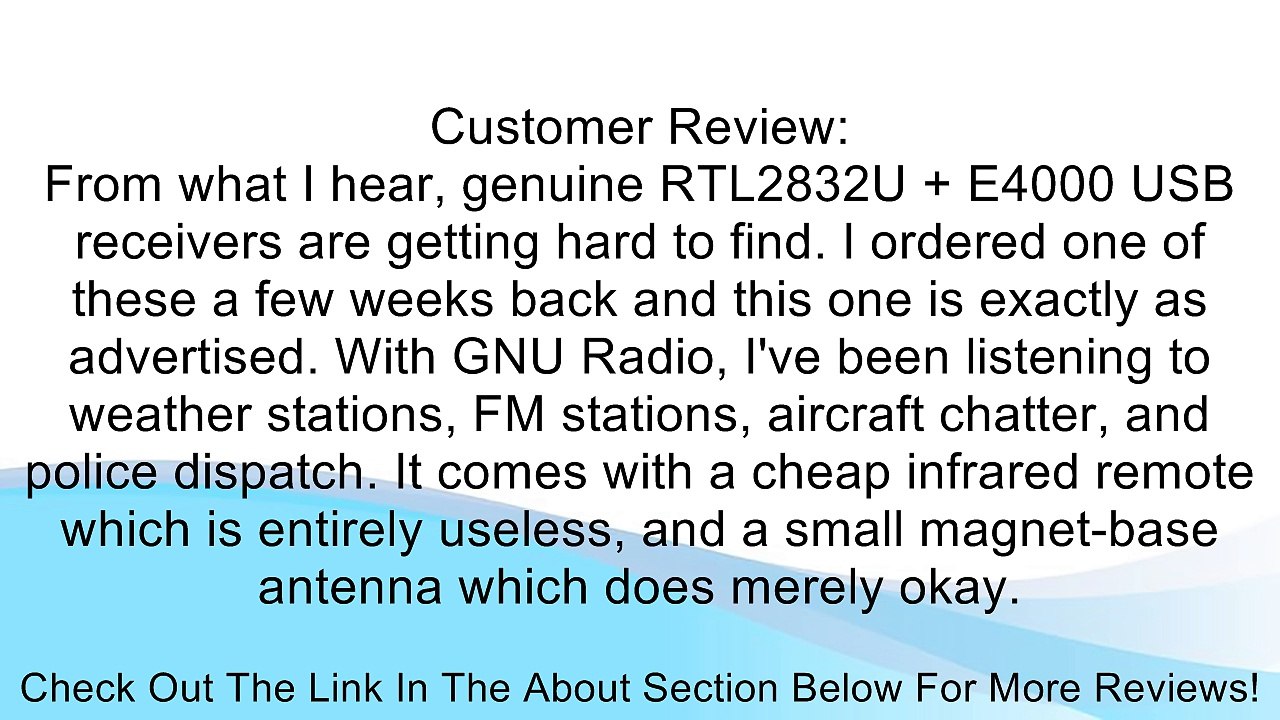 Newsky DVB-T USB Receiver & Low-Cost Software Defined Radio (SDR) - Realtek RTL2832U + Elonics E4000-Based Review