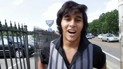 Cote Deonath cuts an ad for Walkin On The Blvd Elvis Week 2014 video