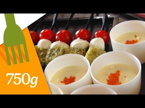 Recette de Verrines de mousse d'oeufs brouillées; oeufs saumon et pesto - 750 Grammes