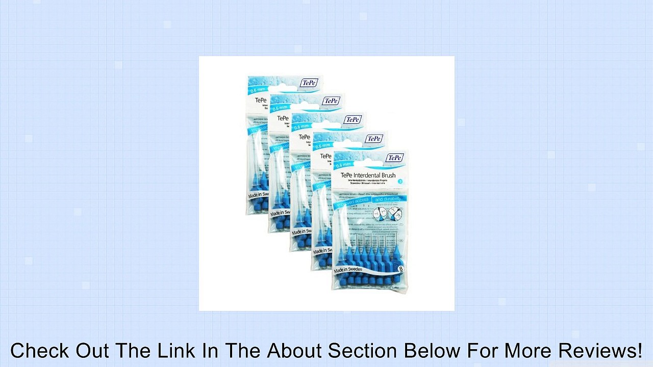 Tepe Interdental Brushes 0.6mm Blue - 5 Packets of 8 (40 Brushes) Review