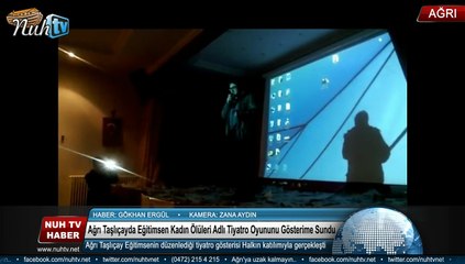 Ağrı Taşlıçayda Eğitimsen Kadın Ölüleri Adlı Tiyatro Oyununu Gösterime Sundu