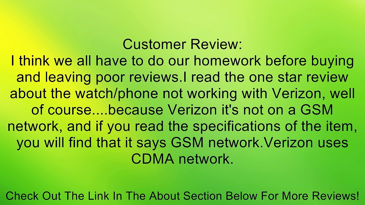 Super Cool Quad Band Watch Touch Screen Cell Phone Black Review