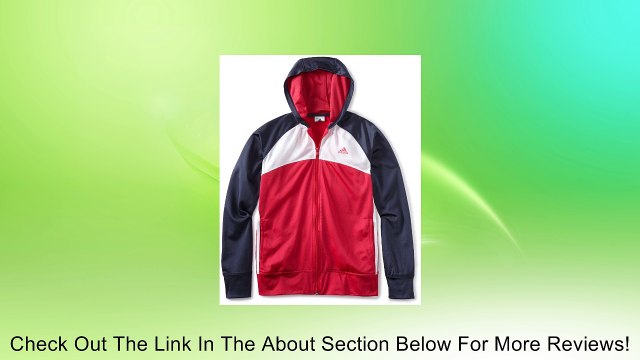 adidas Big Girls' Tricot Jacket, Bright Pink/Urban Sky/White, X-Large Review