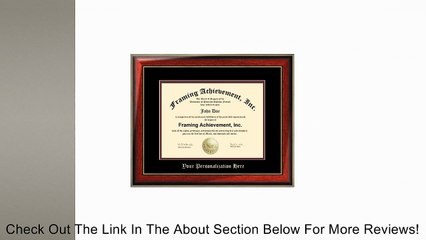 Personalization by Gold Embossing - Premium Satin Rich Mahogany with Gold Accents University Diploma Frame - Top mat (Black) Inner mat (Maroon) - Personalized Embossed College Certificate Wood Frame Review