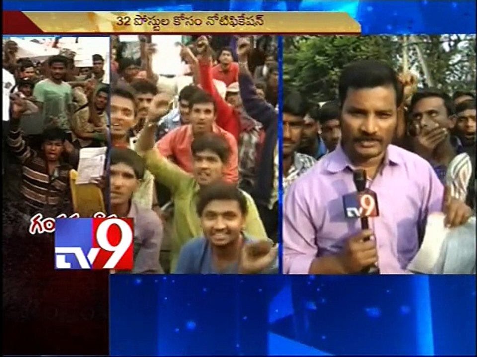Police cancelled homeguard interviews,candidates dharna in Vijayawada