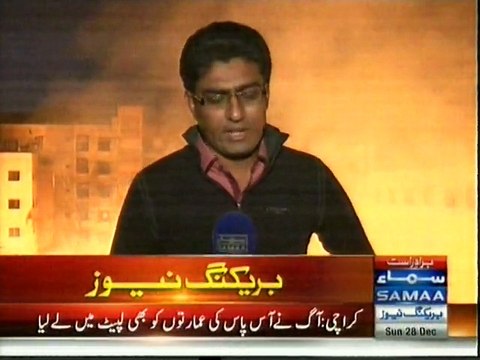 Heavy Fire Burnt Timber Market Of Karachi-Haji Camp Street And Houses