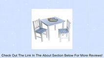 Lipper International 513BL Child's Table and 2-Chair Set, Blue and White Review