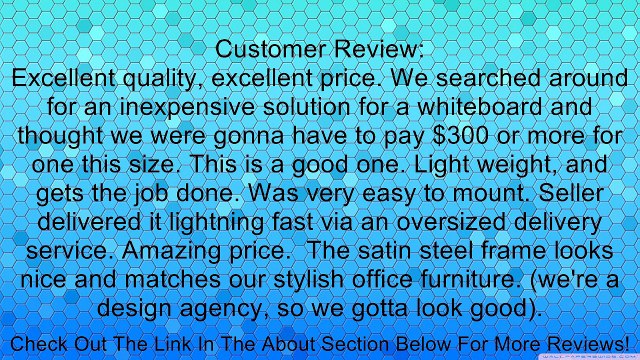 Universal Dry Erase Board, Melamine, 72 x 48, White, Black/Gray Aluminum/Plastic Frame - 43725 Review