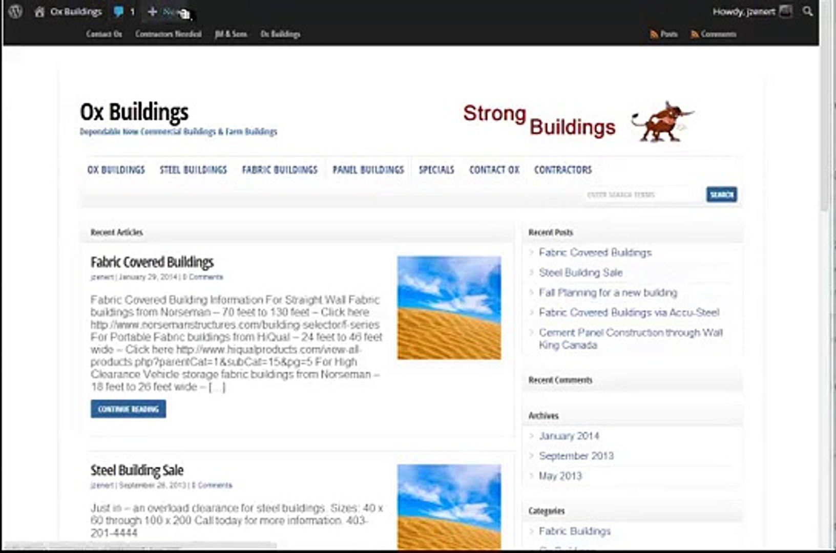 Ox Buildings WordPress Tutorial 1