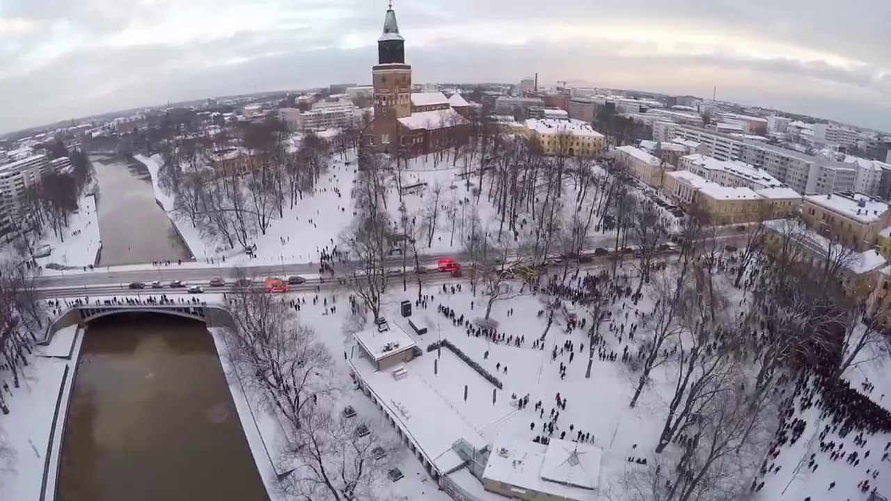 Santa Claus Ski for NewYear and Christmas Turku-FInland