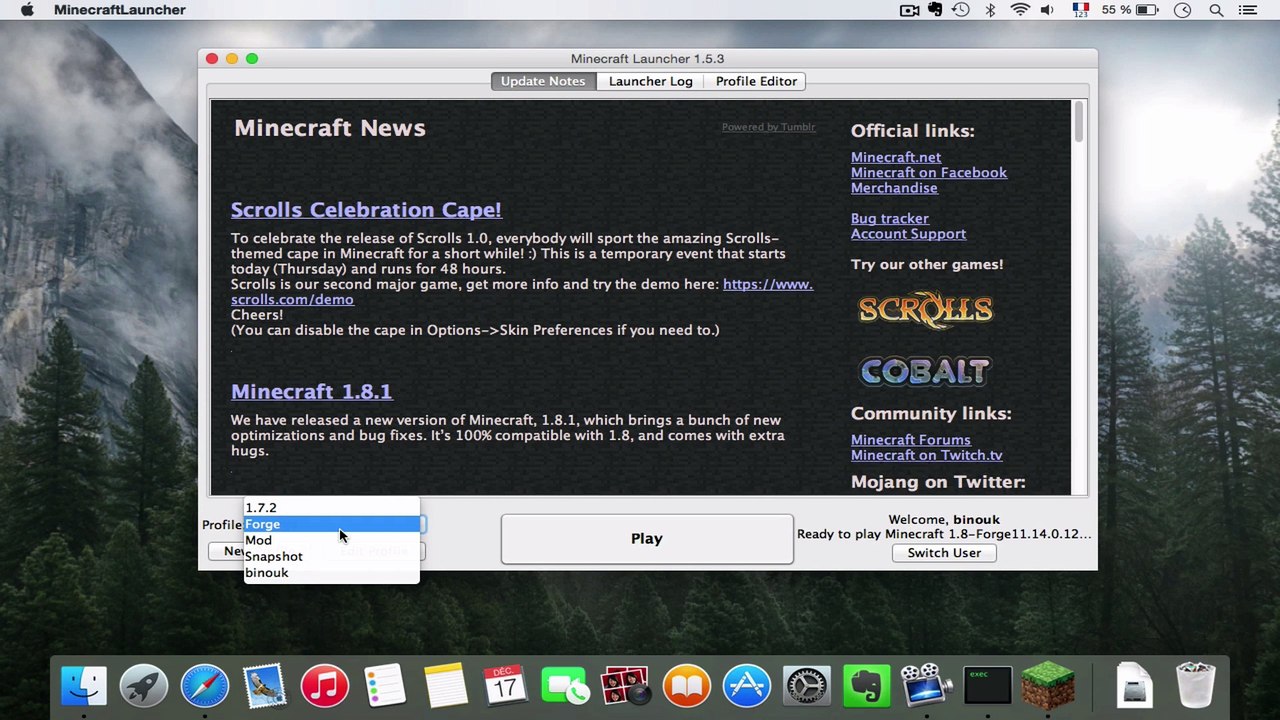 Comment installer Minecraft Forge en 1.8