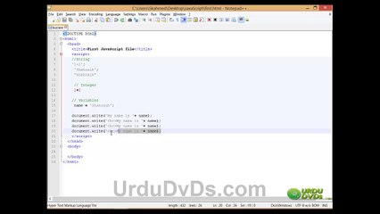 06.JavaScript in Urdu, Variables