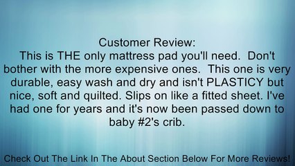 Quilted Crib Mattress Pad Review