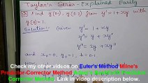 Taylor Series Method To Solve First Order Differential Equations (Numerical Solution)